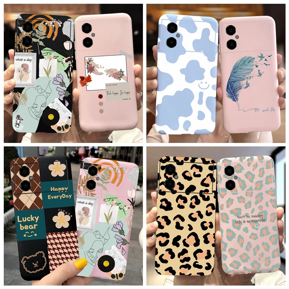 Чехол для Xiaomi Poco M4 Pro 4G, чехол для Poco X4 Pro, 5G X4 NFC, POCO M4, задняя крышка с коровьим леопардовым принтом, красочные чехлы для телефонов pocoM4 Pro