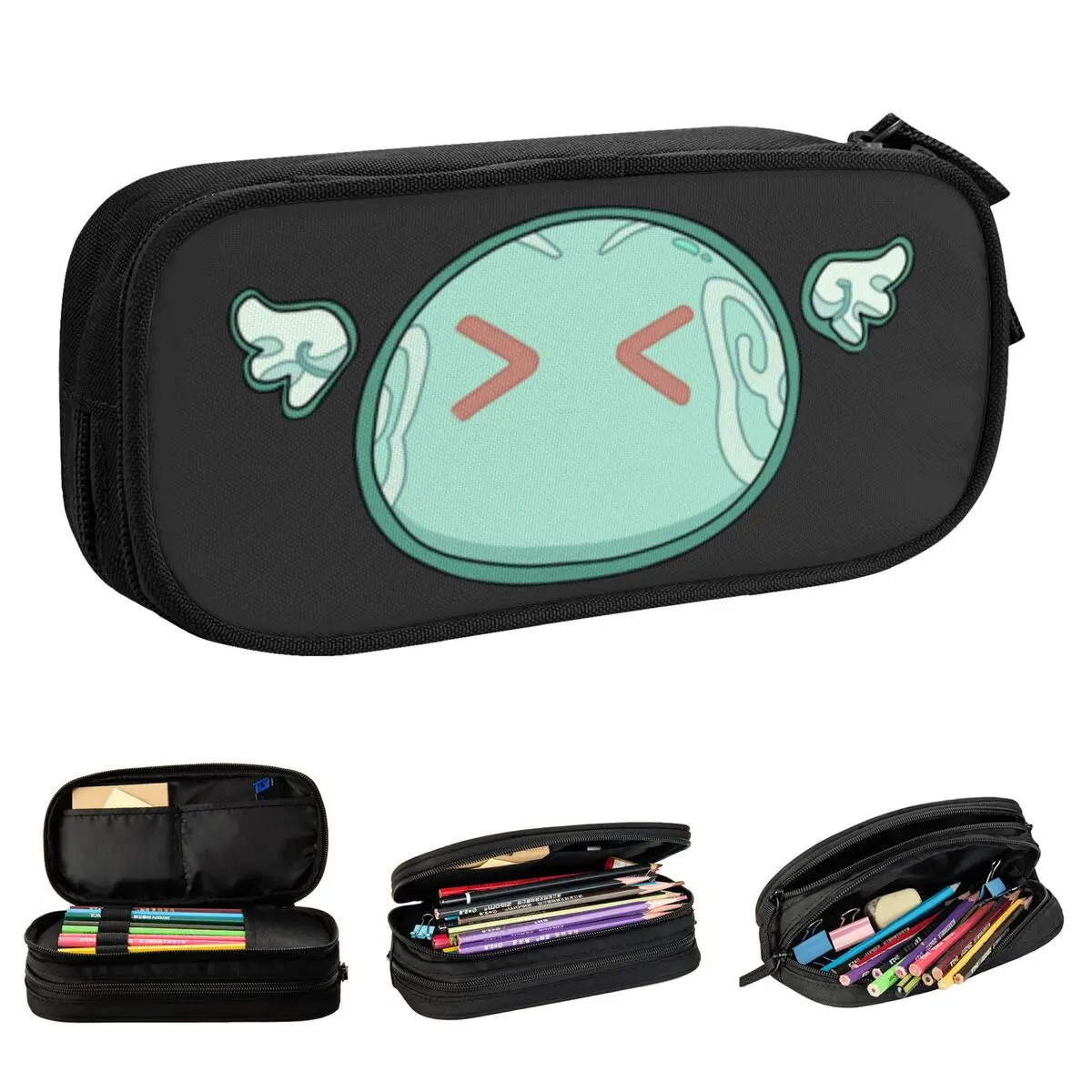 

Genshin Impact Anemo Slime Pencil Cases Anime Game Pencil Pouch Pen Box Girl Boy Large Storage Bag Students School Stationery
