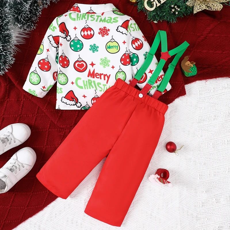 Комплект одежды для мальчиков из 2 предметов Топ с длинным рукавом отложным