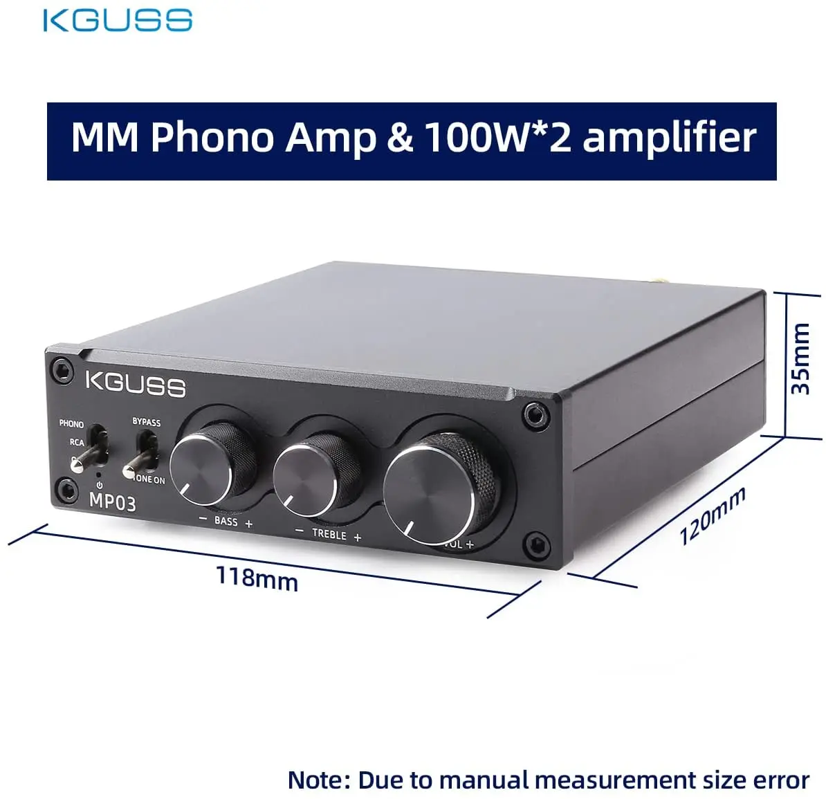 Аудиоусилитель KGUSS MP03 Mini MM Phono Amp TPA3221 100W * 2 RCA вход Hi-Fi усилитель DC28V - купить по