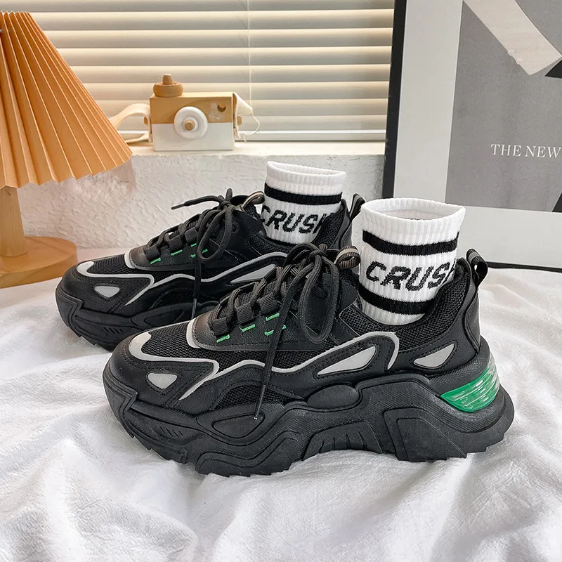 

2022 Autumn New Women Dad Shoes Breathable Mesh Fashion Sneakers Female Casual Platform All-match Sport Tennis Vulcanized Shoes