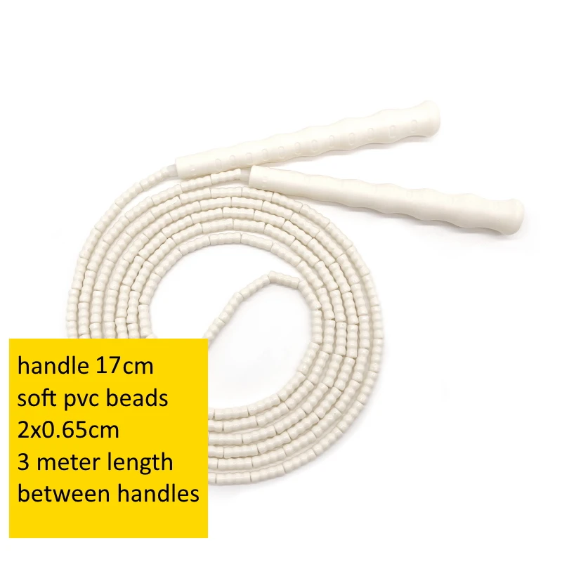 

NEVERTOOLATE Length between handls real 3 meter beaded skipping jump rope 17-19-21cm long handle beading freestyle crossfit skip