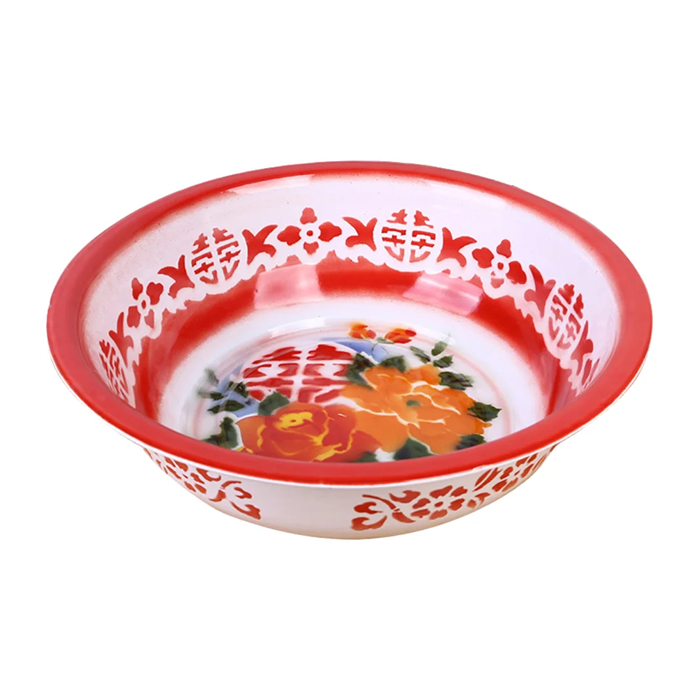 

Basin Enamel Bowl Foot Washing Tub Wash Enamelware Vintage Serving Dish Tray Mixing Soaking Face Pan Soup Portable Metal Home
