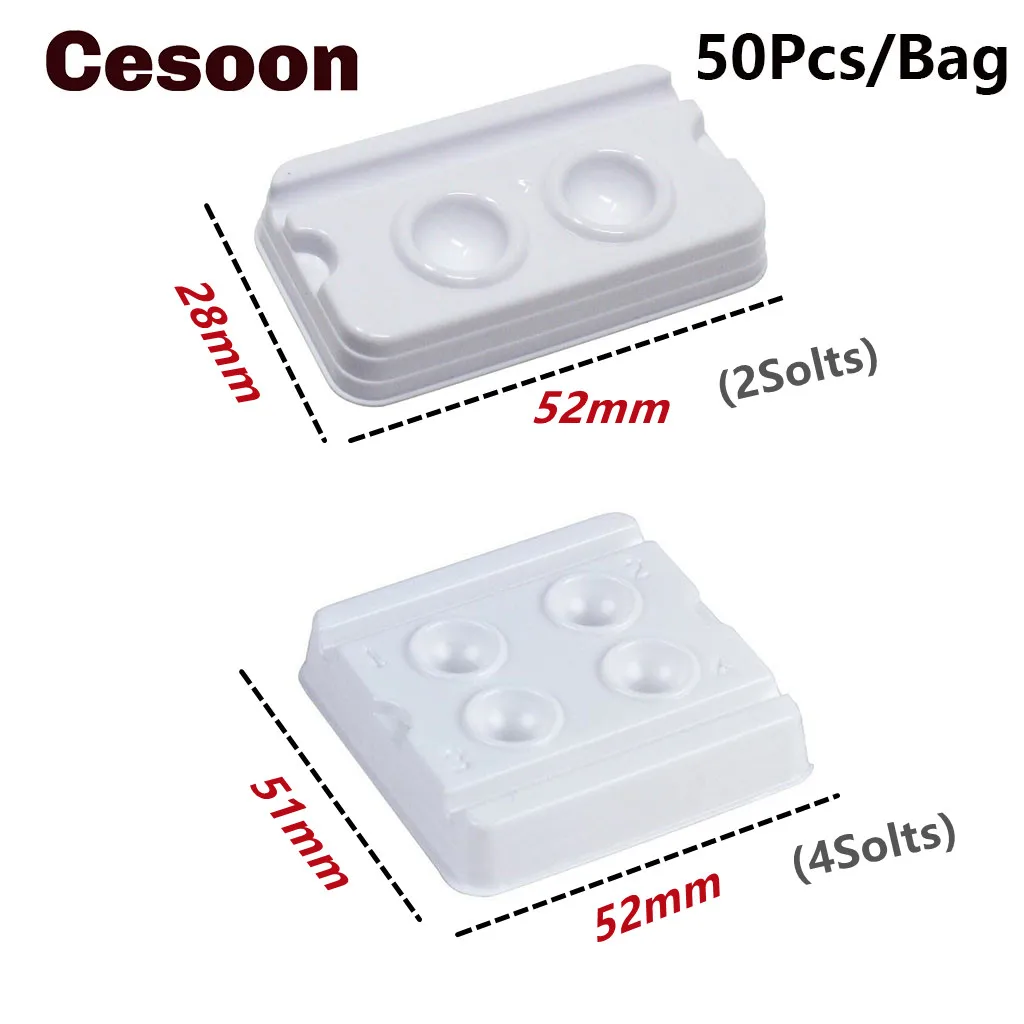 

Cesoon 50Pcs/Bag Dental Mixing Wells Disposable 2 Solts/4 Slots Plastic Palette Trays Dentist Bonding Resin Adhesive Materials