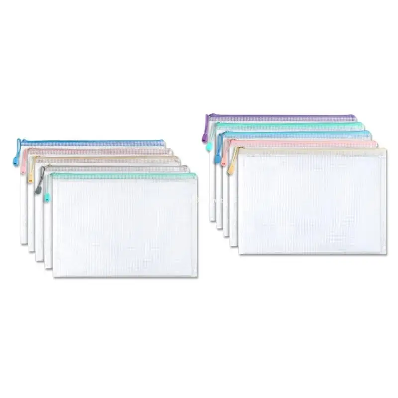 

5/10/20Pcs Clear File Folder Letter Size File Bags File Wallet Zippered Receipt Wallet Document Folder Bag for Student Dropship