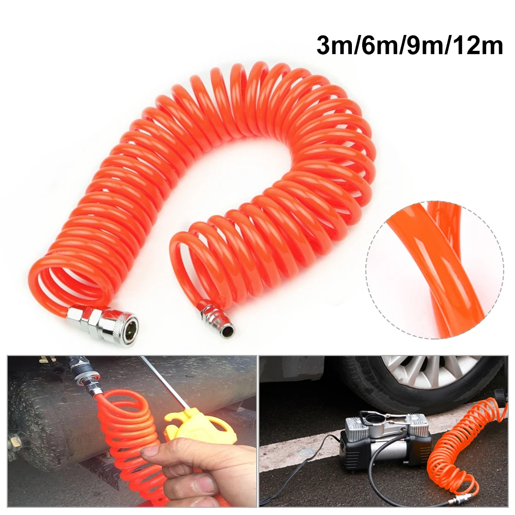 

Professional sales Spring Pipe 3M 6M 9M 12M Flexible PU Recoil Hose Tube for Compressor Air Tool Collocation Fittings