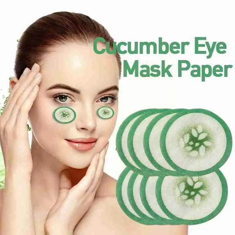 

100Pcs/Pack Disposable Non-Woven Printed Green Cucumber Skin Paper Eyes Eye Pattern Patches parches Beauty Care Mask Pads E L9K2