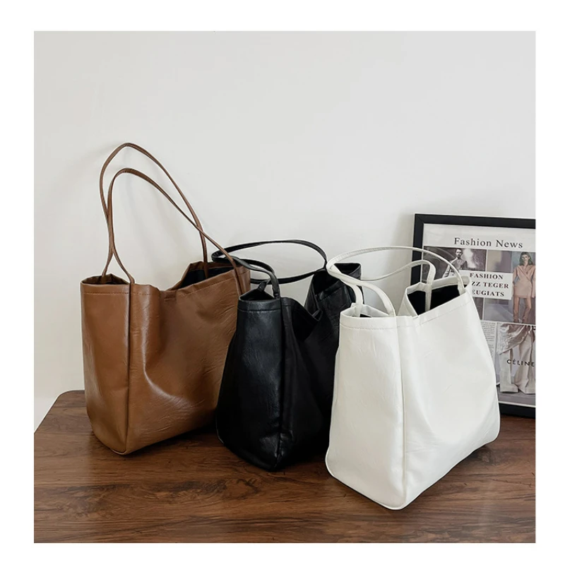 2023new Pu Leather laptop Bag Simple Handbags Famous Brands Women Shoulder Bag Casual Big Tote Vintage Ladies Crossbody Bags