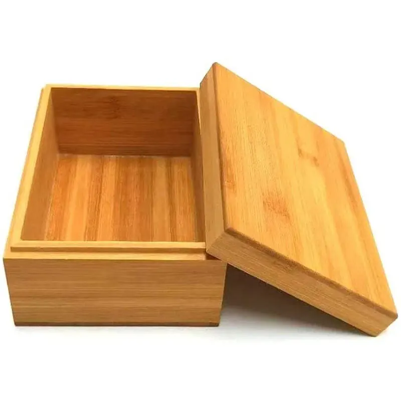 Bamboo Natural, Unpainted,wooden Box Wooden Packaging, Gift Box Storage Tea Box (6.3x4.72x2.76 Inch)