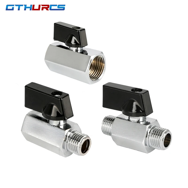 

Mini Brass Ball Valve 1/8" 1/4" 3/8" 1/2" BSP Threaded Male To Female Air Compressor Water Gas Oil Shut Off Valve