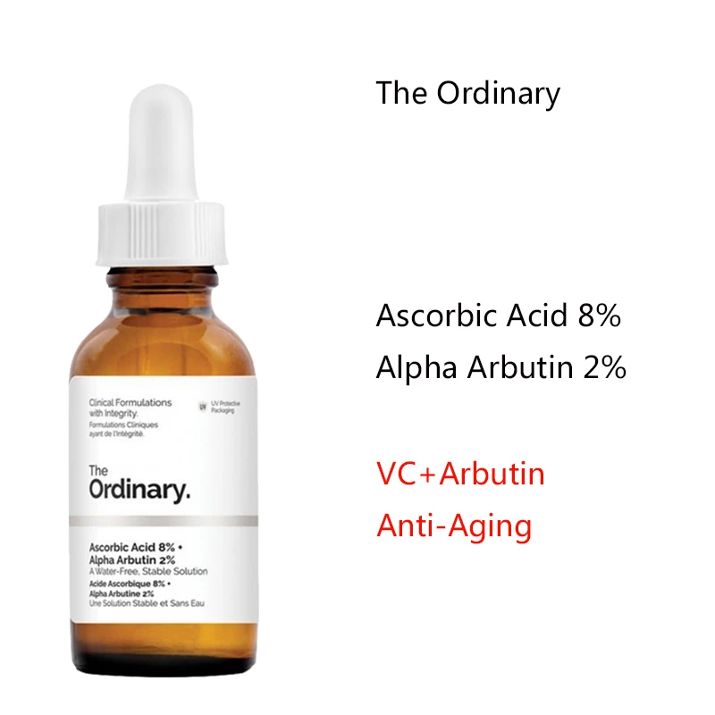 

Ordinary Ascorbic Acid 8% + Alpha Arbutin 2% 30ml Whitening Serum Anti-Aging Bleaching Lighten Pigmentation Original Skin Care