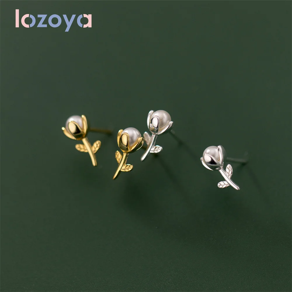 

Женские серьги Lozoya, серьги из серебра с искусственным жемчугом и цветком, темпераментные серьги, роскошные ювелирные украшения, циркониевы...