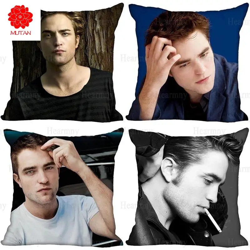 

The Twilight Robert Pattinson Pillowcase Bedroom Home Decorative Pillow Cover Square Zipper Pillow Cases Satin Soft Fabric