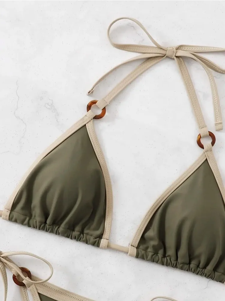 Женский сексуальный купальник с лямкой на шее