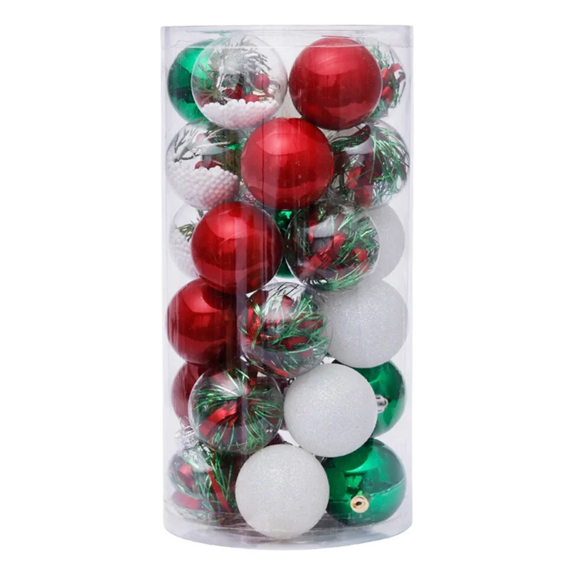 

30PCS Christmas Decorations 6Cm Transparent Ball Christmas Ball Set Christmas Tree Pendant