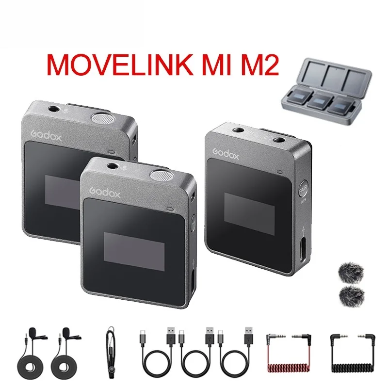 

MoveLink M1 M2 Wireless Lavalier Microphone Transmitter Receiver For Phone DSLR Camera Smartphone 2.4GHz Wireless Mic