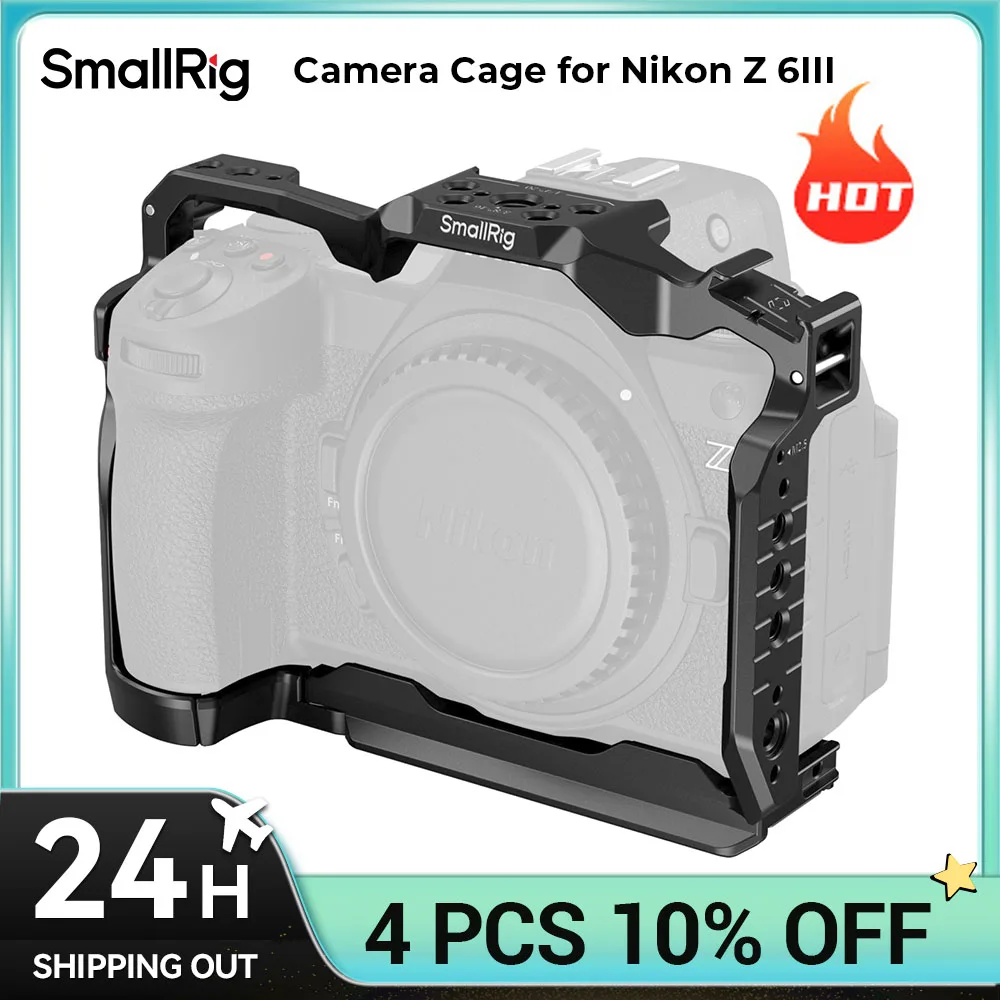 Фото Клетка SmallRig для камеры Nikon Z 6III с быстроразъемной пластиной Arca-Swiss для DJI RS 3 /RS 3 Pro /RS 4 /RS 4 Pro или Крепление для штатива №1