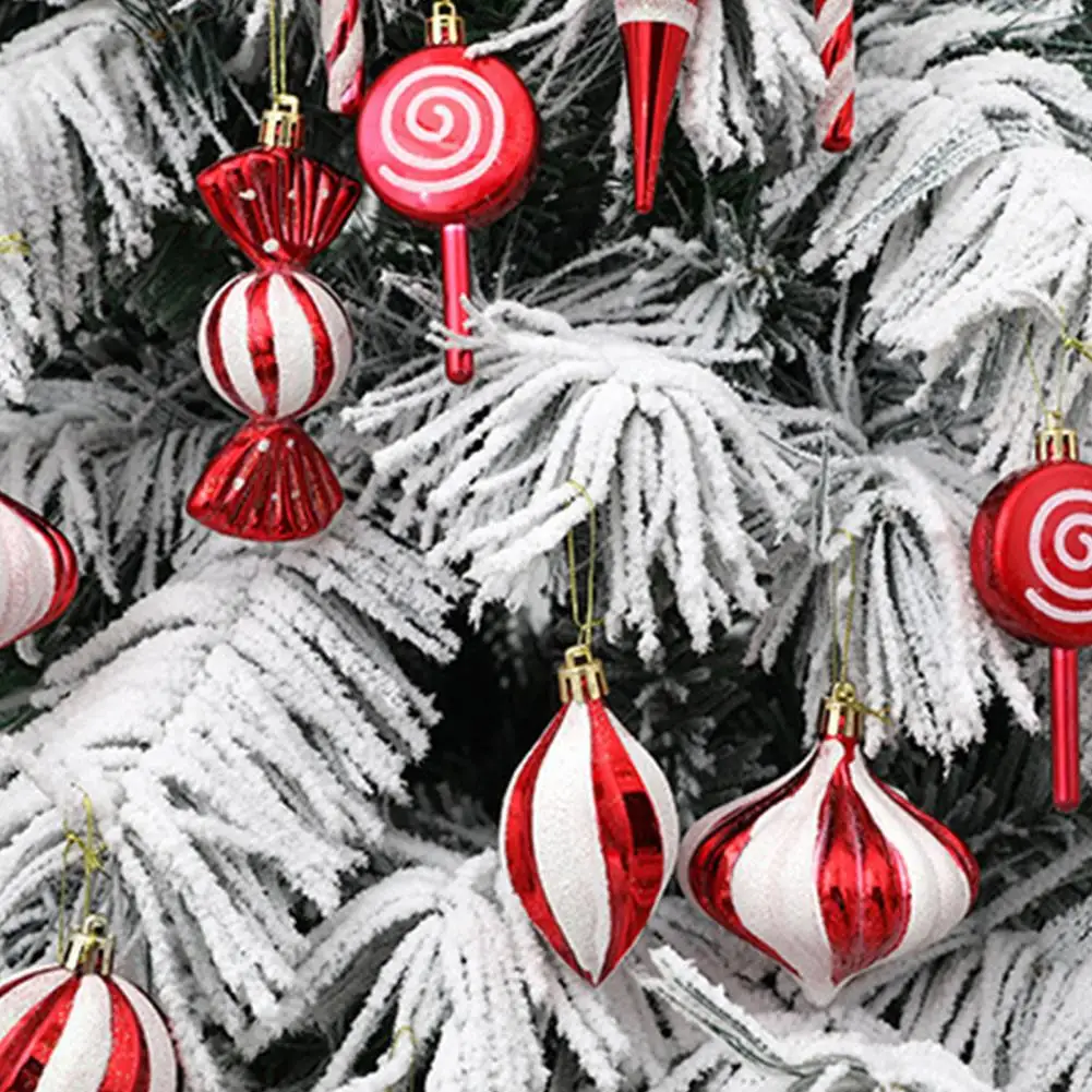 

Подвесное украшение, сверкающие Подвески в виде тростника, праздничные украшения для рождественской елки со шнурком, реалистичные яркие праздничные конфеты