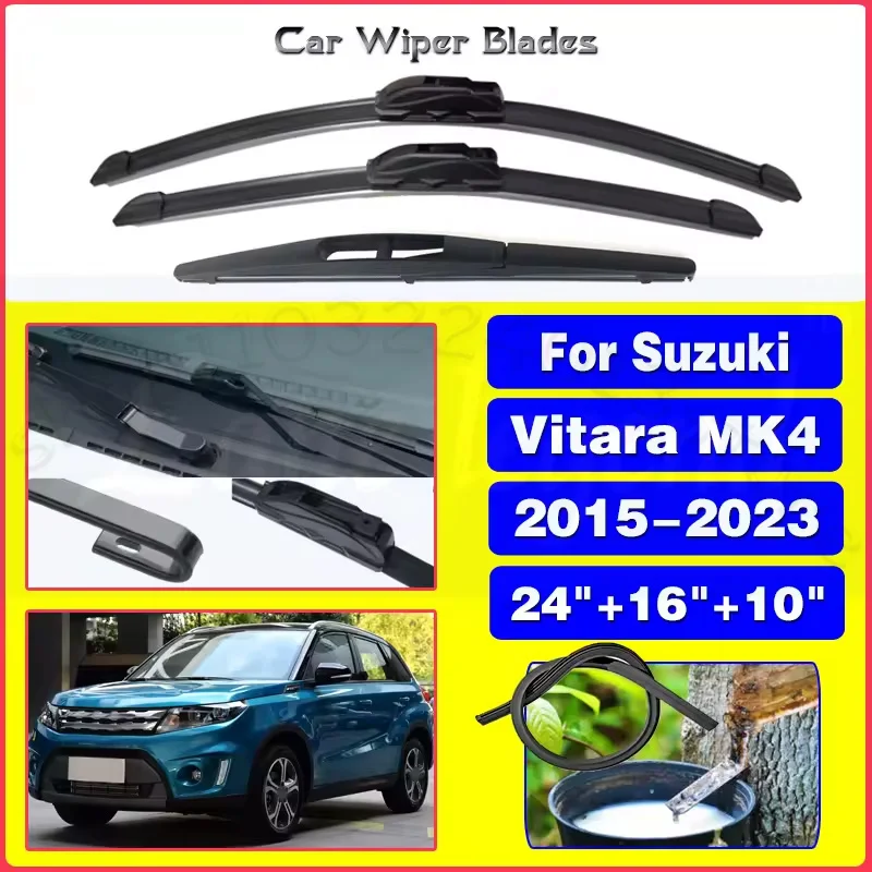 

Для Suzuki Vitara MK4 2015-2023 щетки для лобового стекла 2021 2022 24 "+ 16" + 10 "комплект щеток стеклоочистителя спереди и сзади