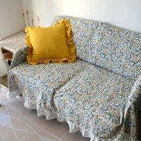 summer thin retro idyllic ins fresh floral rose cotton dustproof sofa slipcover cover towel full covering fabric craft