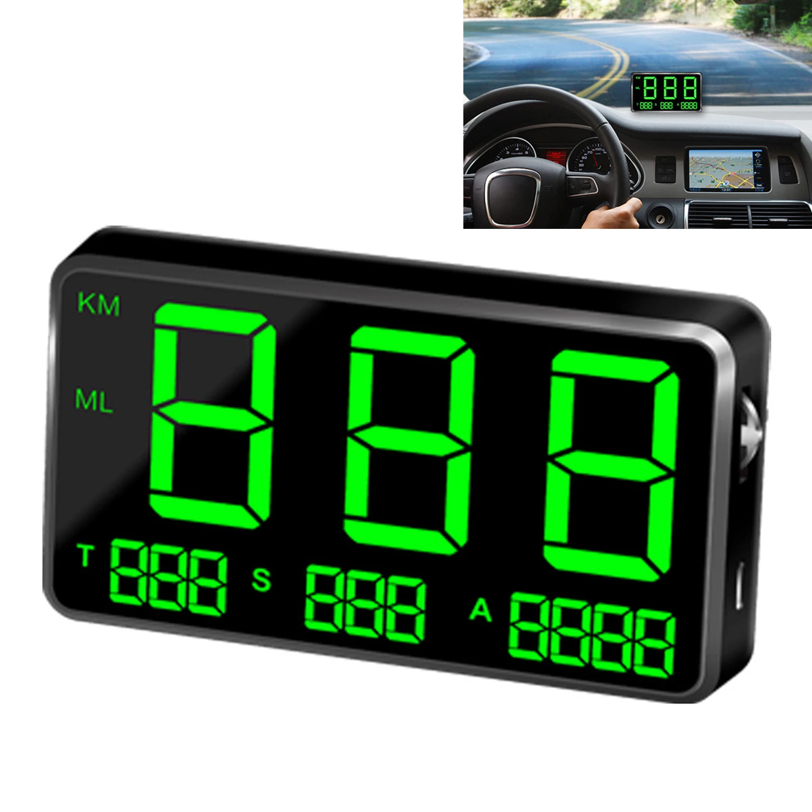 

KM/h MPH Car GPS Speedometer Big Fonts LED Display C60s/C80 Odometer Car Head Up Display Altitude Display Projector