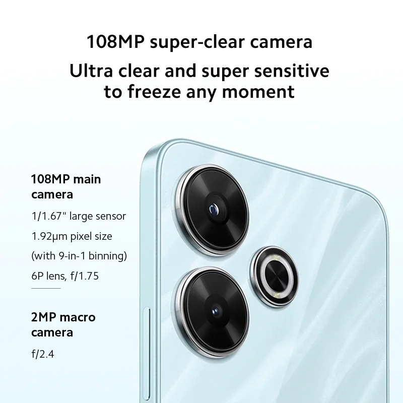 Фото Глобальная версия смартфона Xiaomi Redmi 13 MediaTek Helio G91 Ultra 108MP супер четкая камера 33 Вт быстрая зарядка аккумулятор 5030 мАч №2