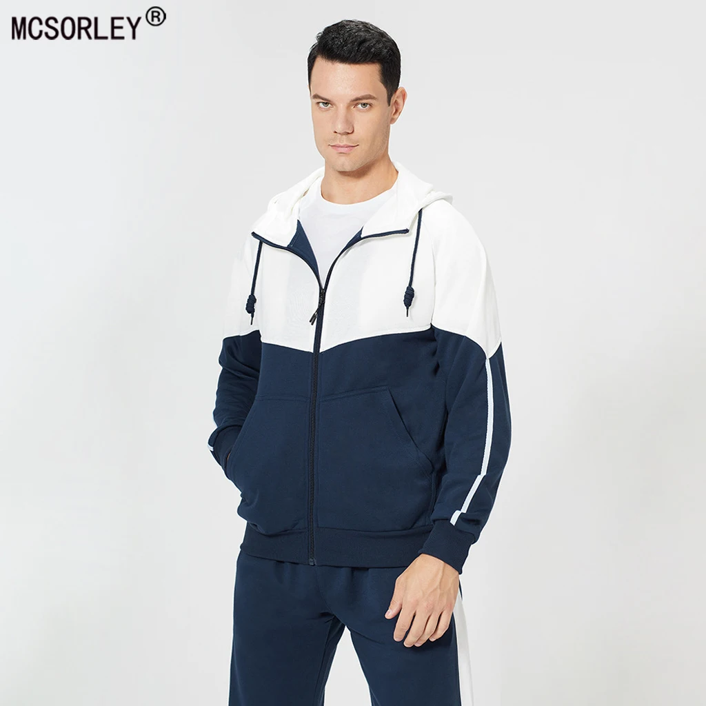 MCSORLEY Brand 2022 Men's Sportswear Spring Autumn New Mens Leisure Sports Suit Men's Fashion Hooded Jacket Sports Pants Suit