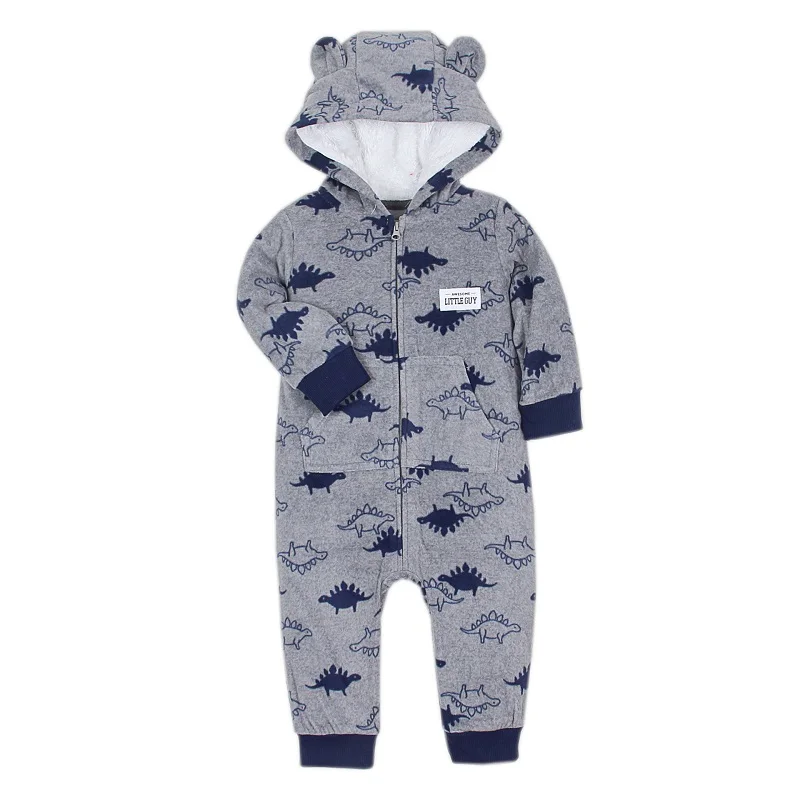 Новинка 2022 осенне-зимний теплый флисовый комбинезон с капюшоном и длинным