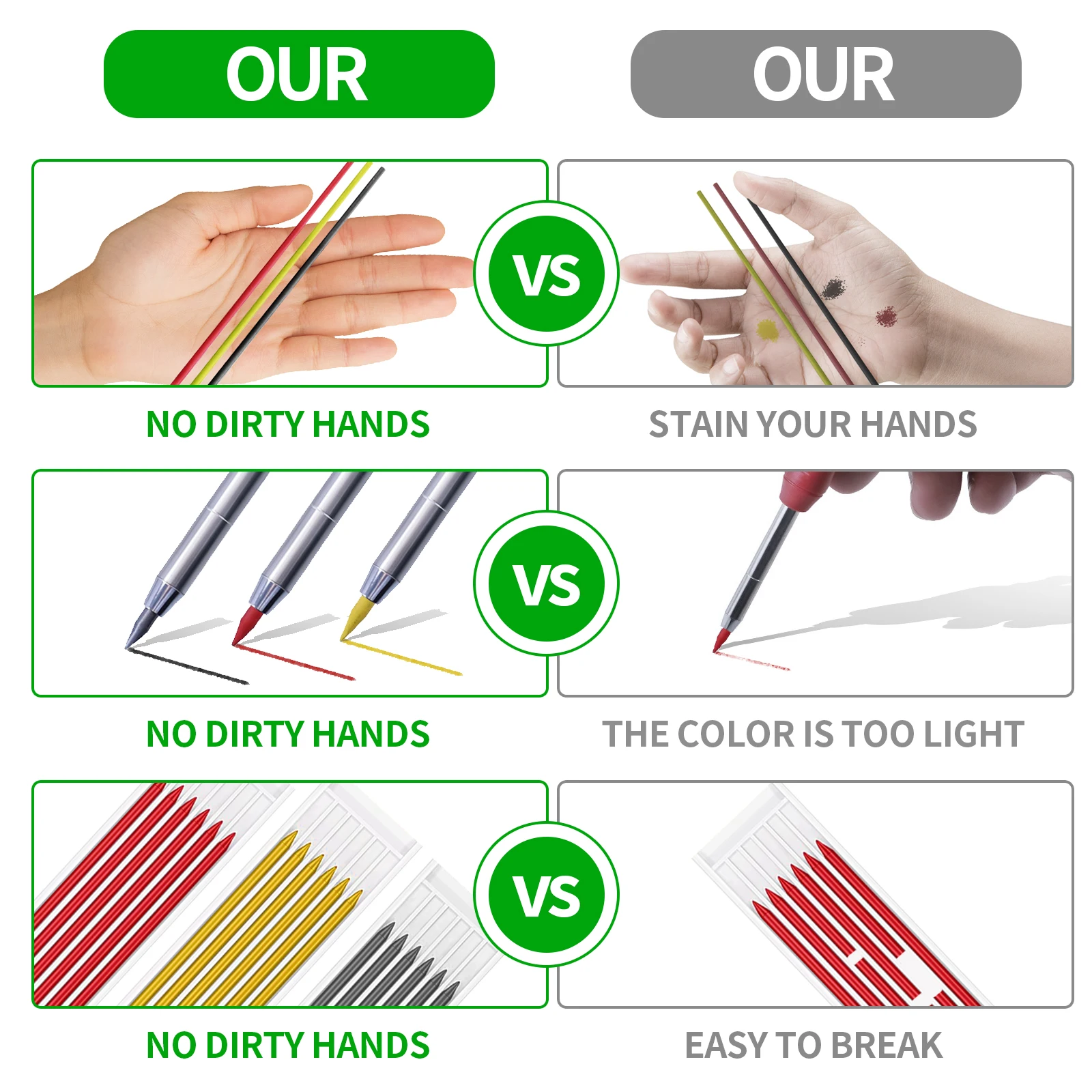 

6 Boxes Carpenter Pencil Simple Line Drawing Marker Carpentry Pens Surface Markers Pens Marking Tool Woodworking Fitting