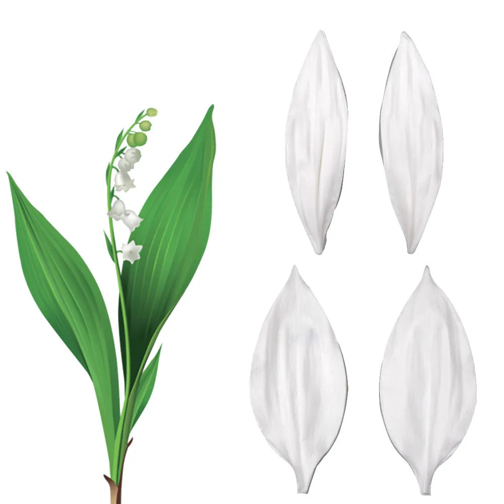 

muguetleaves Silicone Mold Cake Decorating Tools Fondant Cake Mold Leaf Rattan Flower Vine Borders Foliage clay Mold Decoration