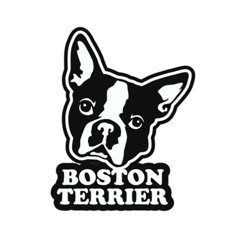 

12cm*9cm Car Sticker Personality Boston Terrier Styling Vinyl Accessories PVC Decal for Touran Hyundai Santa Fe Lacetti