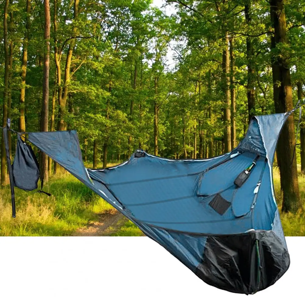 

Useful Hanging Hammock Solid Straps Cozy Hanging Bed Flat Lying Hammock Sleeping Bag for Backyard Patio Hammock