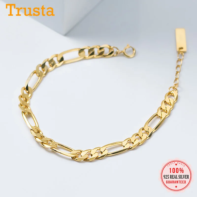 

Trustdavis Real 925 Sterling Silver Fashion Sweet Temperament Chain Charm Bracelet For Women Wedding Party Fine Jewelry DA1836