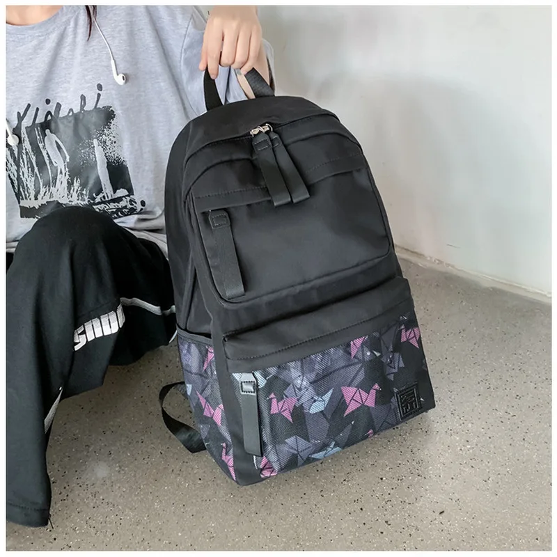 Подростковый рюкзак для девочек, студентов университета, старшей школы, женская черная нейлоновая сумка для книг, корейский тренд 2022