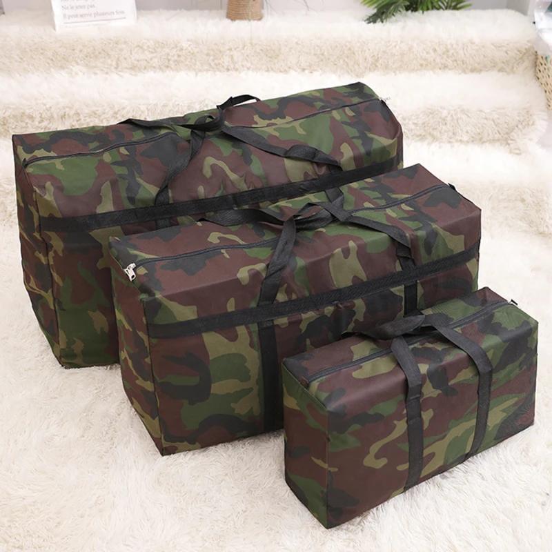 

Камуфляжная утолщенная водонепроницаемая сумка из ткани Оксфорд для переноски, вместительная сумка для хранения одеял, дорожная сумка-тоут, сумка для переноски и кемпинга