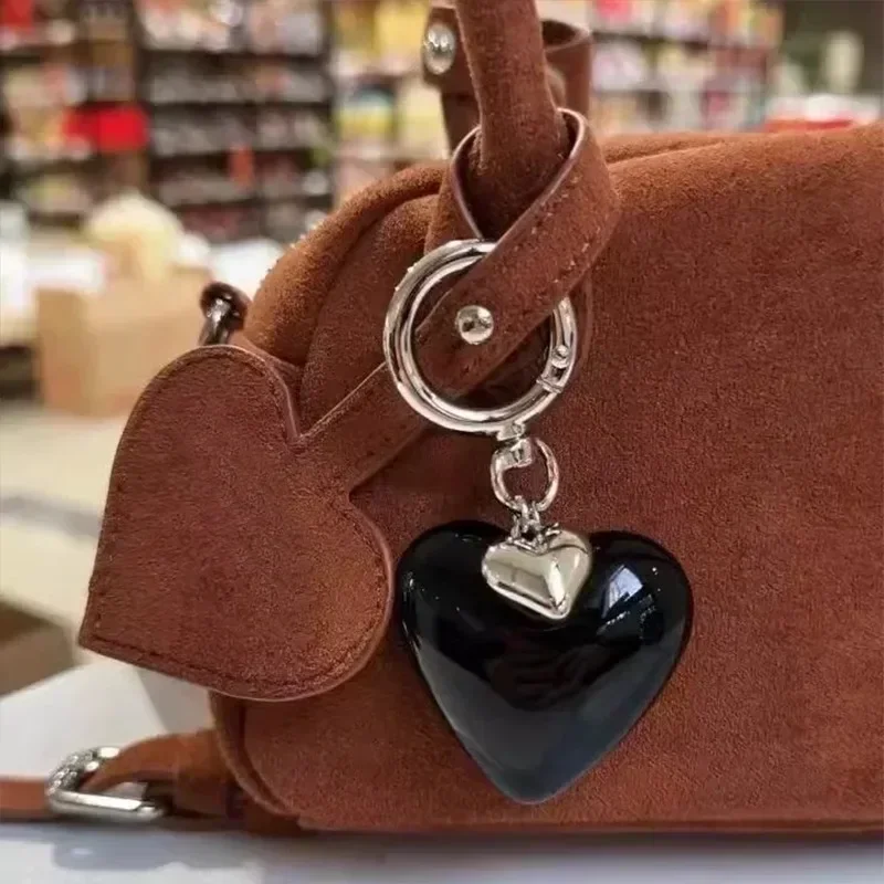 Y2K брелки с большим сердцем для женщин и мужчин универсальные креативные брелоки