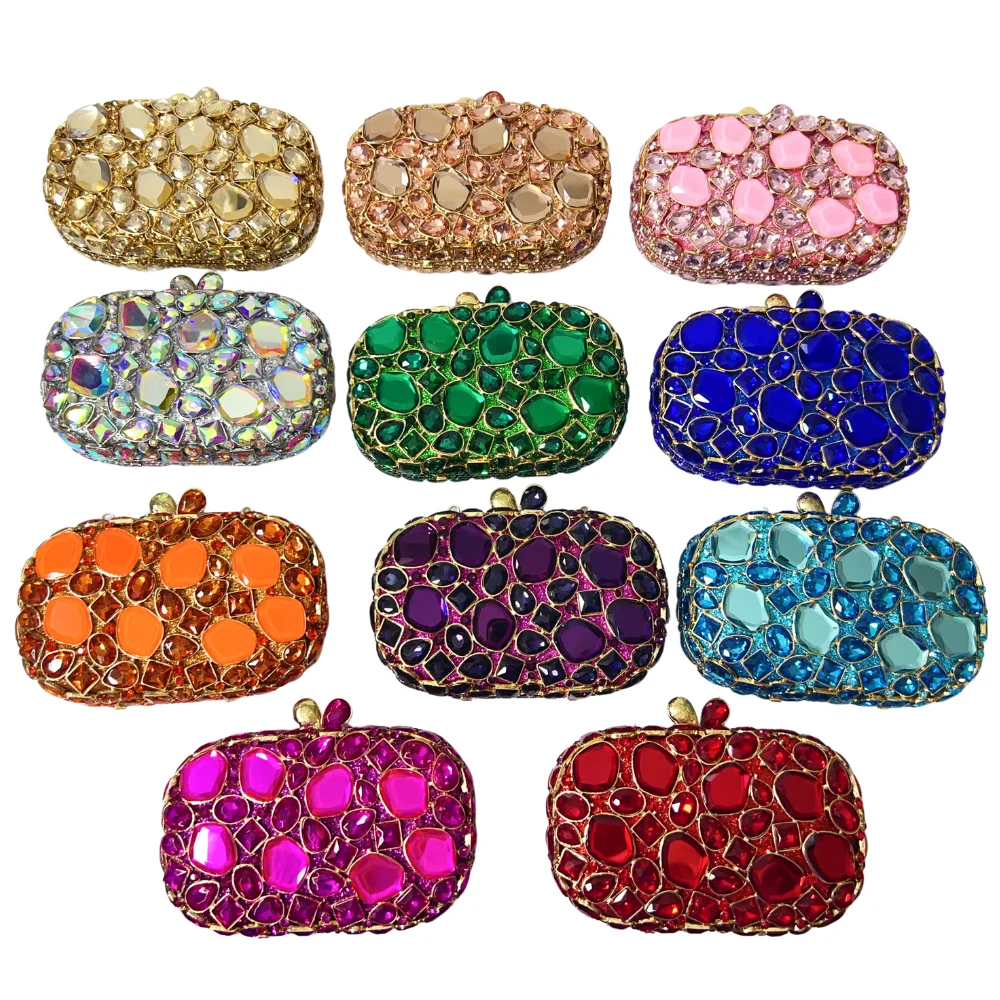 Роскошная женская стеклянная сумка-цепочка со стразами и бриллиантами на заказ