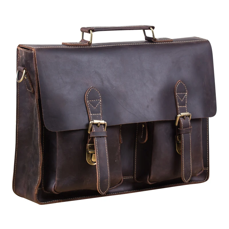 Портфель мужской кожаный деловой Портативная сумка на плечо с диагональю