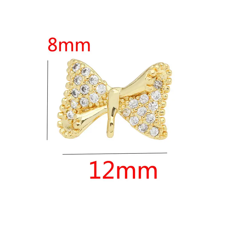 Серьги-гвоздики из меди и циркона 12 х8 мм