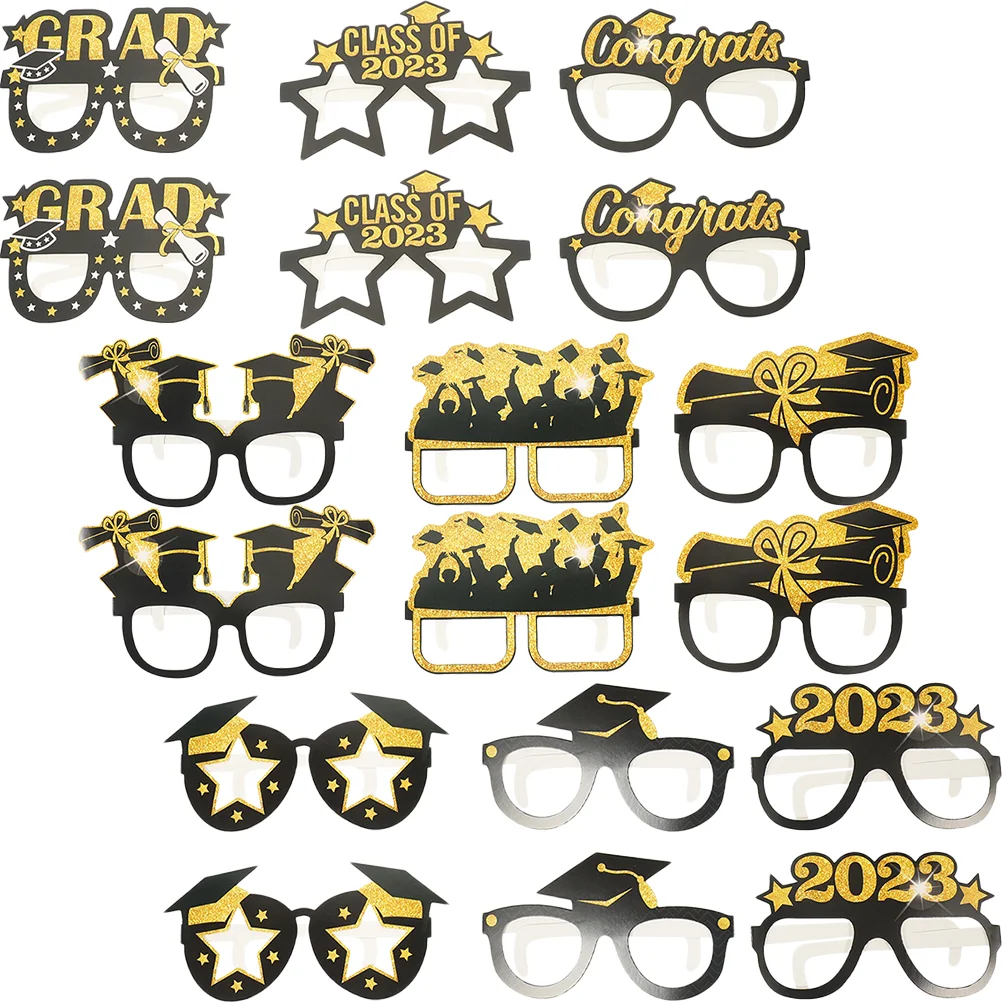 

Graduation Glasses Party Props Photo Eyeglasses 2023Graduation Booth Class Grad Supplies Eyewear Decorations Paper Sunglasses