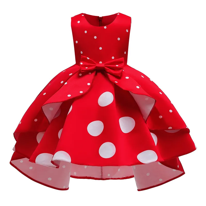 

Jumping Meters 3-10Y Princess Girls Dresses For Party Wedding Children's Clothes Sleeveless Dots Birthday Frocks Kids Costume