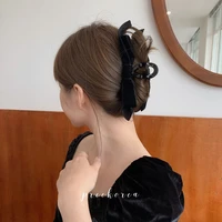 fashion black bows hair claws korean geometric hair clamp grab hair styling hair clips for women girls hairpin hair accessories