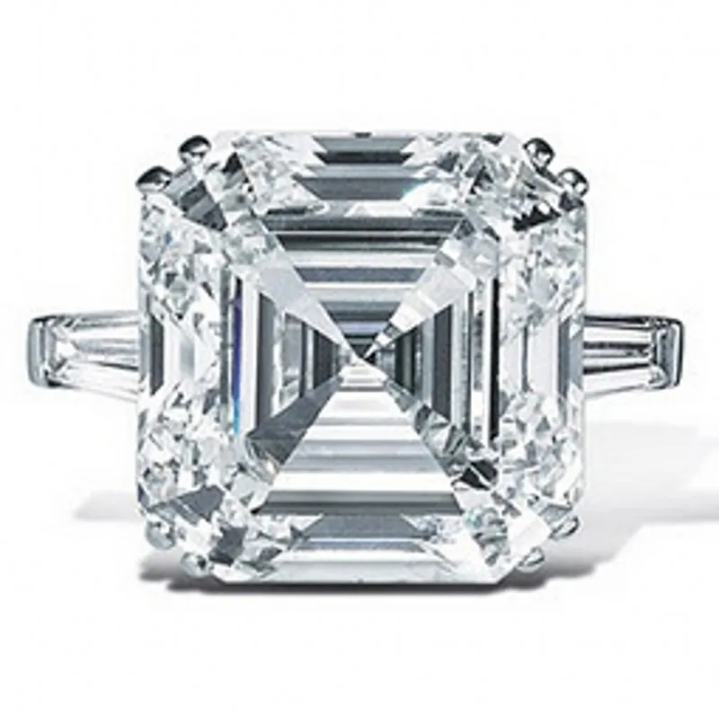 

Fine Silver Color Promise ring Asscher cut 6ct AAAAA Zircon cz Engagement Wedding Band Rings for women Bridal Jewelry