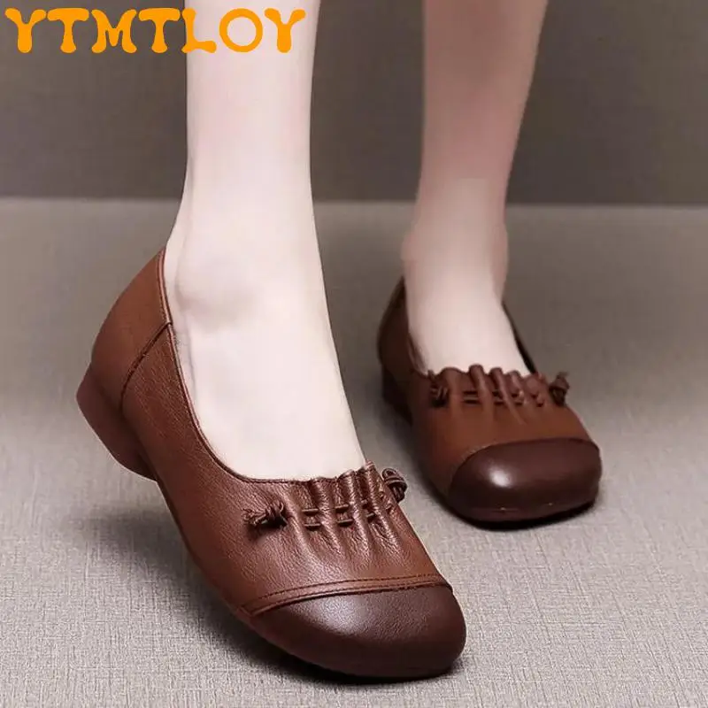 

Retro Women's Shoes Summer New Style 2022 Hot Style Single Shoes Women Wild Casual Peas Shoes Flat Bottom With Skirt Grandma Sho