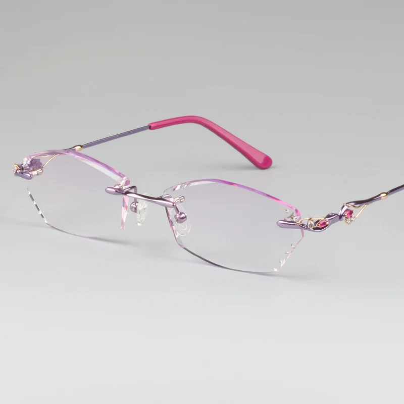 Женские очки без оправы роскошные яркие цветные линзы со стразами оправа для