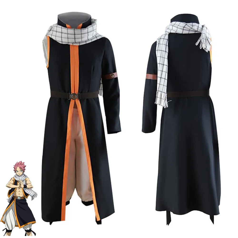 

Anime Etherious • Natsu • Dragneel FAIRY TAIL END Cosplay Costume FT Magus Cloak Coat Scarf Pants Man Woman Halloween Party Suit
