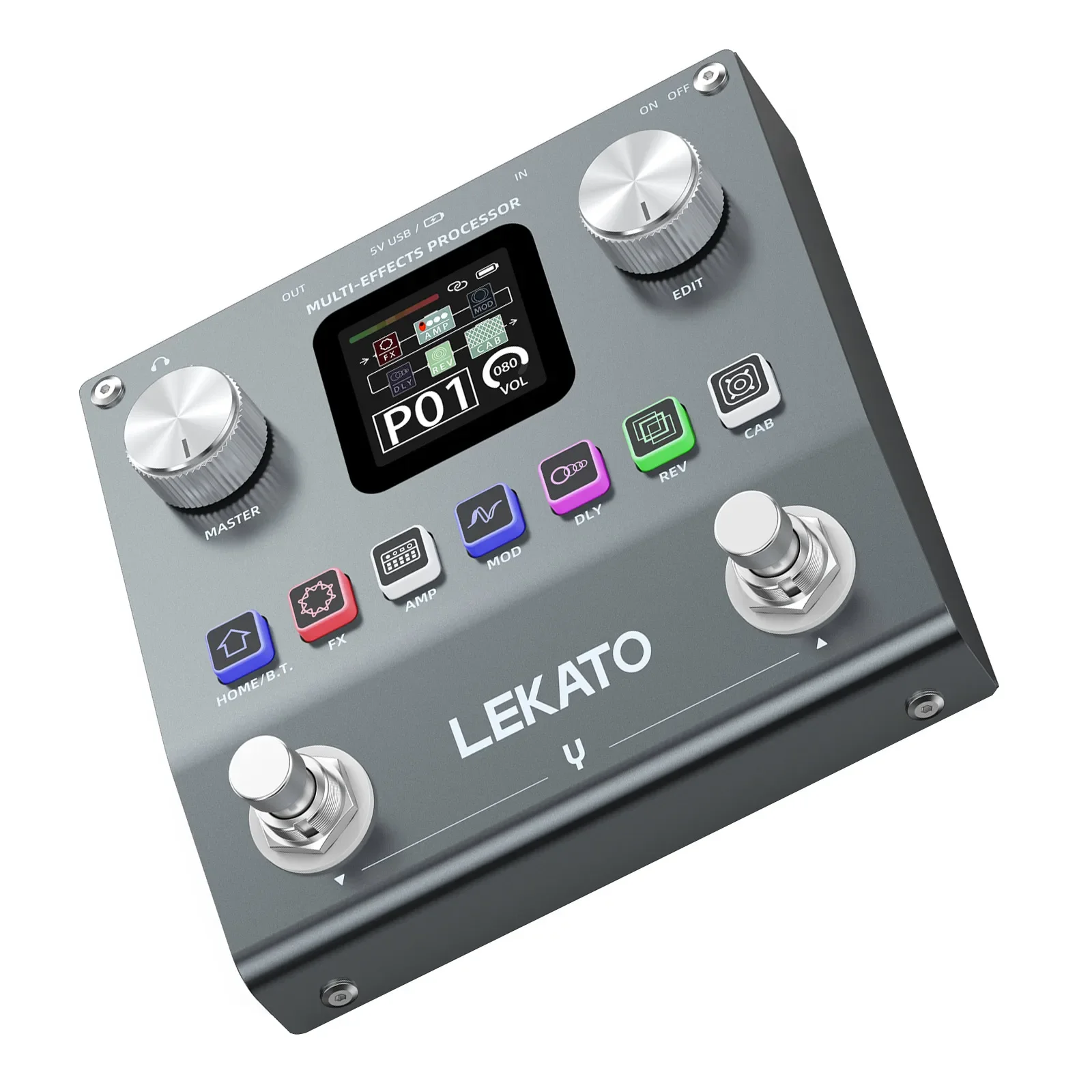 Басовый процессор Lekato Pro с 6 модульными Fx — студийный 20-кратный погрузчик и гитарная педаль с двойным мониторингом (Bt) с несколькими эффектами (art.: 3920ceaaa70b1) - 3920ceaaa70b1