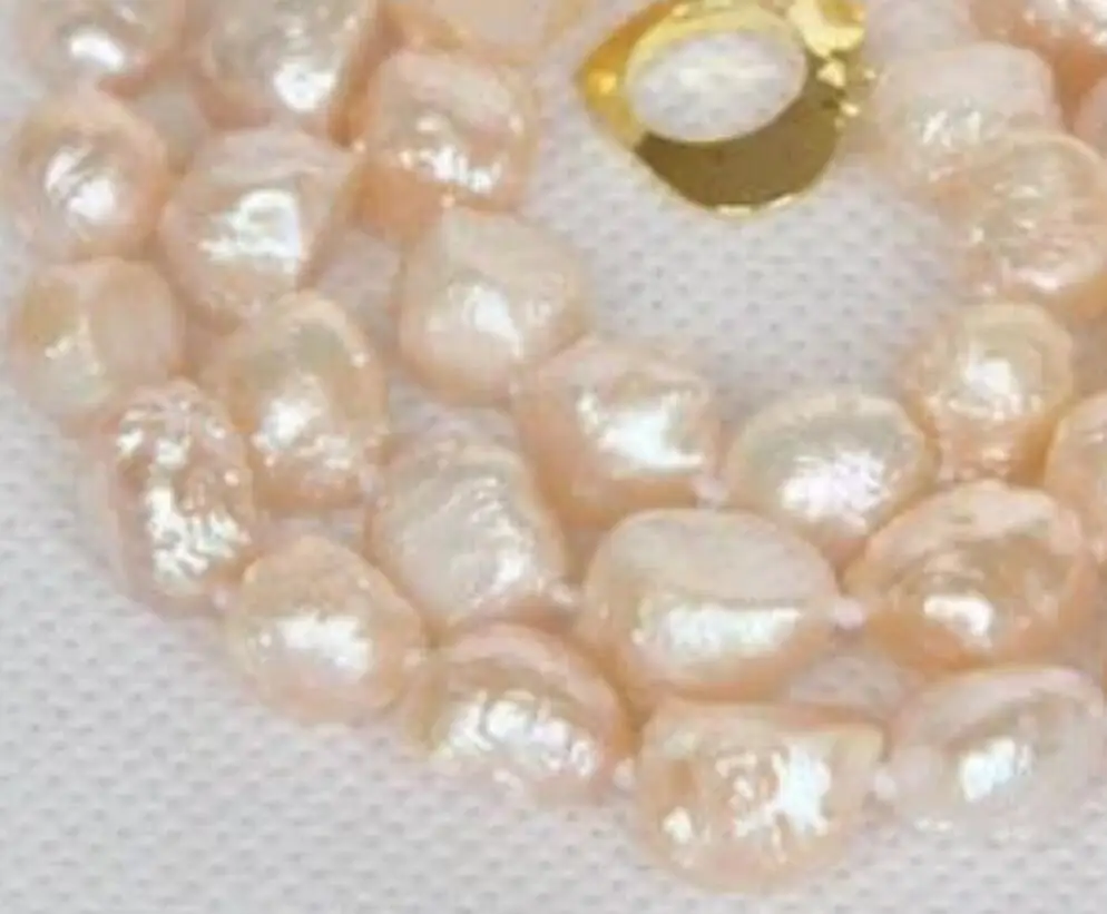 

natural bleb Baroque 17inch 9-10mm pink Reborn keshi pearls necklace