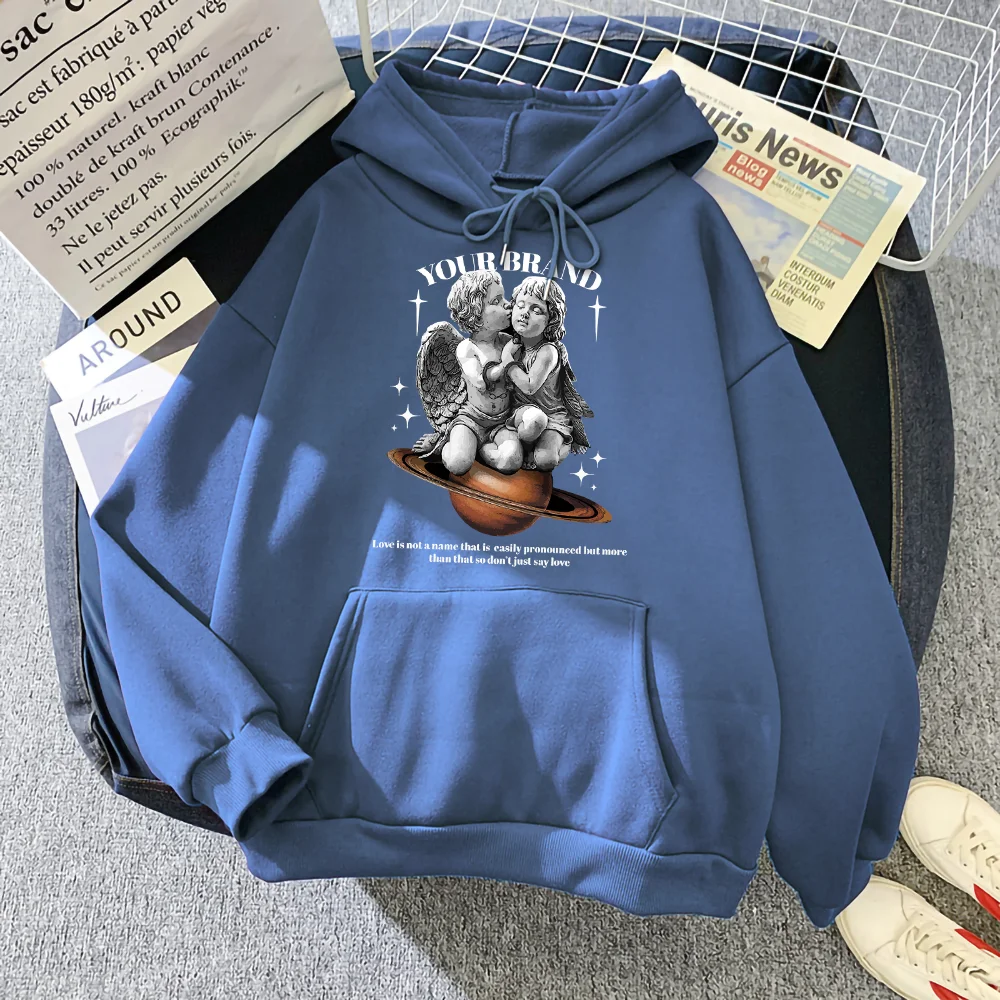 

Your Brand God Of Love Sitting On Saturn Creativity Street Printed Men's Hoodie Personality Clothes Cool Pullover Mans Hoody