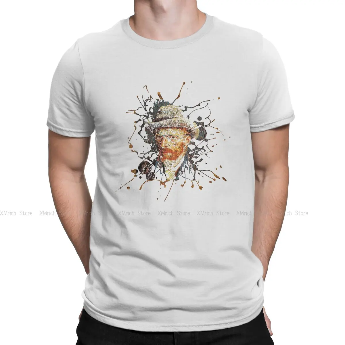 

Splat Men TShirt Vincent Van Gogh Post-Impressionist Painter O Neck Short Sleeve Fabric T Shirt Funny Top Quality Gift Idea